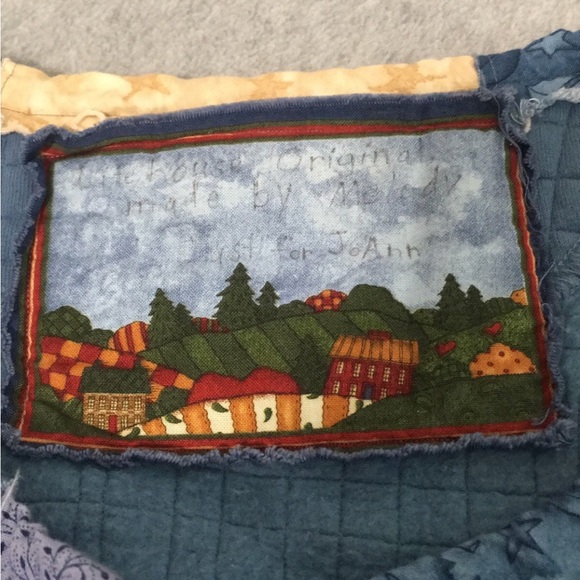 Quilted Patchwork Jacket Size 1X Boxy Oversized Coastal Nautical Country Artsy - Picture 12 of 13